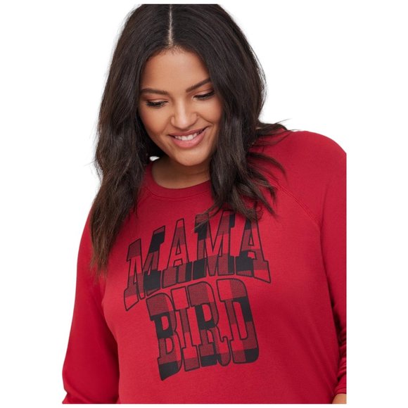 1X - TORRID - Fleece "MAMA BIRD" Tunic Sweatshirt NEW - Picture 4 of 4